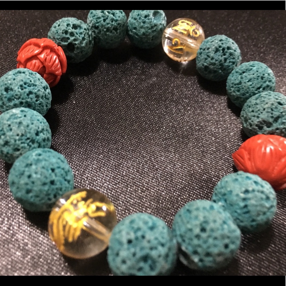 Turquoise lava bead essential oil bracelet